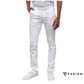 Calças Slim Fit Masculina em Sarja com Lycra - Várias Cores - Cinza