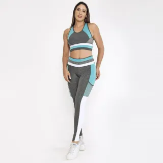 Calça C79 e Conjunto Top Fitness: estilo e conforto para seus treinos - Preto rosa neon
