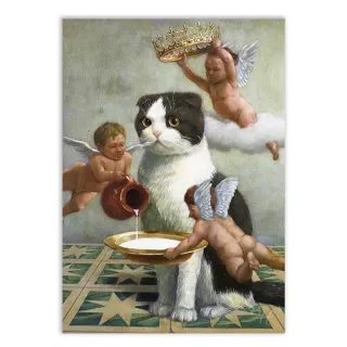 Quadro Geek Gato Coroado Placa Decorativa Tumblr