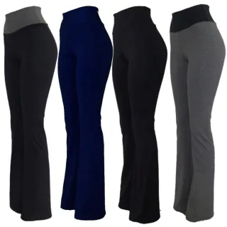 Cós Alto Calça Flare Feminina Boca de Sino Bailarina - Cirre preto