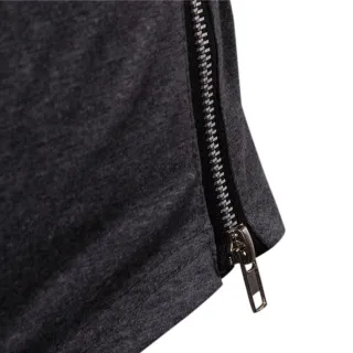 Camisa Esportiva Masculina de Botão com Capuz e Manga Comprida - Preto