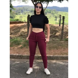 Pronta Entrega Calça Jogger Feminina Blogueira Cintura - Marinho