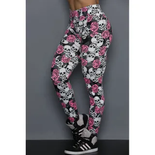 Roupa de academia calça legging estampada caveira - GG