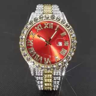 Magnata de luxo cravejado com zircônias - Relógio Ice A+++ - Azul