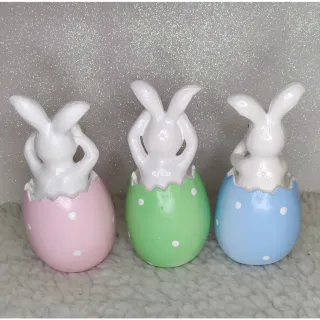 Decoração de Páscoa - Trio de Coelhos: não ouço, não vejo e não falo - Único