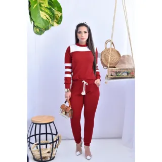 Blusa Manga Longa Conjunto Calça Inverno Frio Feminino - Azul Marinho