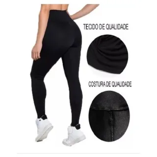Preto Legging Suplex Fitness Academia Kit 5 Calça - P