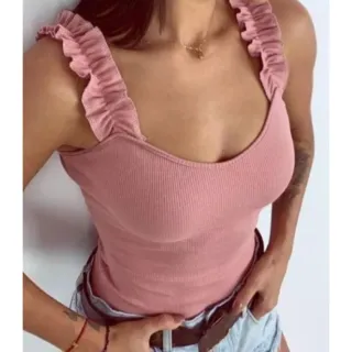 Canelada Alcinha Franzida Blusinha - Lilás