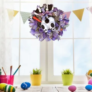 Decoração de Parede Floral com Cabide de Coelho para Páscoa - 5