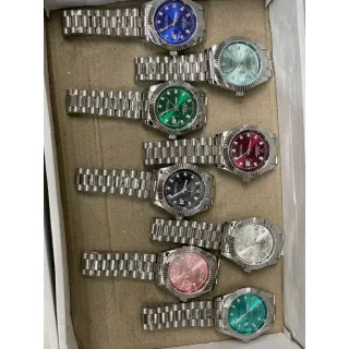 Relógio Rolex Luxo Masculino Dourado com Fundo Preto - Dourado