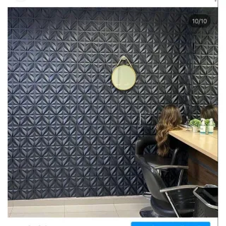 Painel 3D Revestimento Parede Gesso Luxo - Kit com 10 Placas - Estrela Preta