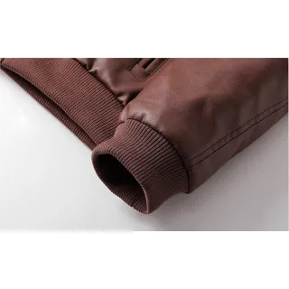 Jaqueta de Couro com Capuz Outono Inverno Masculino & Feminino - Yq01marrom