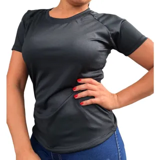 Fitness Camiseta Feminina Dry Fit Academia - Cinza