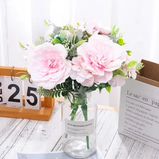 Decoração Vintage Flores Hortênsia Peônia Segurando Casamento Casa Jardim - Pink