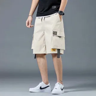 Shorts Masculino de Moda Esportiva com Bolso Lateral - Verão - Preto A
