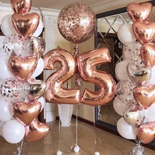 Decoração Balão Metalizada Rose Gold Número 18 - 45cm