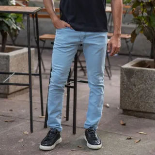 Calça Slim Masculina Jeans Branca Premium com Elastano - Jeans escura