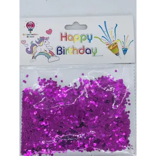 Confetes Metalizados 15g - Bexiga Topo de Bolo Festas Carnaval - Preto-P