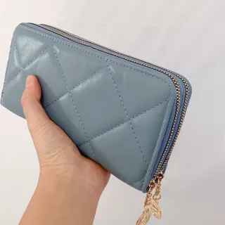 Bordada Feminina Carteira em 2 Zíper - Preto1102