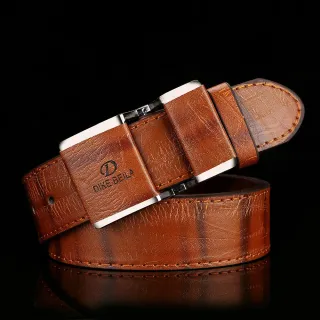 Cintos Jeans Masculinos em Couro Sintético - Snap-On Buckle e 4 Cores - Branco