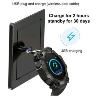 Relógio inteligente redondo atualizado - Smartwatch - D20 Azul