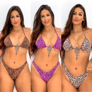 Conjunto asa delta biquíni onça: moda blogueira - Asa delta Vermelho canelado