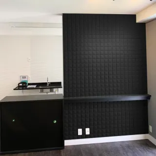 Painel 3D Revestimento Parede Gesso Luxo - Kit com 10 Placas - Estrela Preta