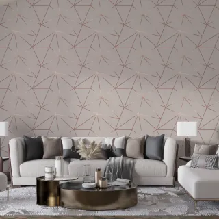 Autocolante Papel de Parede Bactericida Lavável Zara Rosa Rosê Gold 50cm x 50cm - Único