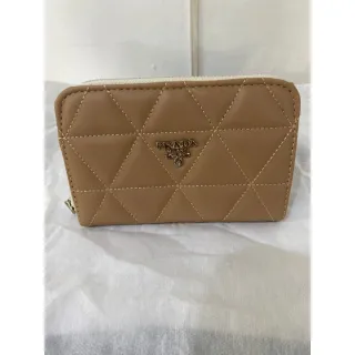 Pronta Entrega Carteira Feminina Marca Famosa Bordada Zíper - Creme