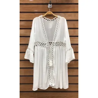 Moda Luxo Feminina: Kimono Curto Banho Piscina - Verao 661 - Preto