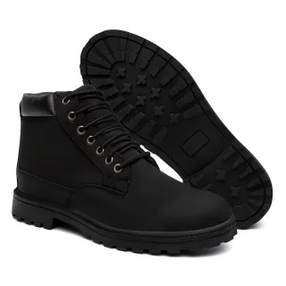 Promoção Bota Masculina Marrom Conforto e Qualidade + Carteira - Couro Vegano - Preto