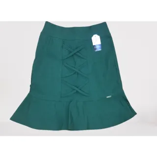 Saia Evangélica Sino Midi Feminina Babado Social Bengaline - Preto