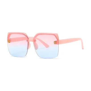 Óculos de Sol Armação Fashion Grande/Quadrado/Degradê com Metal 2022 - C6.Azul ROSA E ROSA