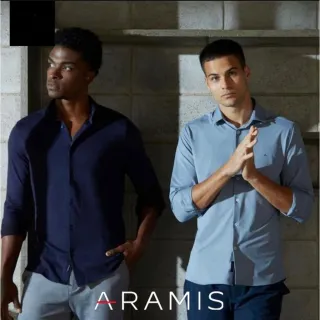 Camisa Slim Fit Aramis Manga Longa Lisa - Rosa Claro