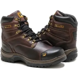 Promoção Cat - Bota Caterpillar Coturno Botina 100% Couro - Preto 810