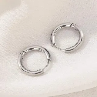 Argola Punk Rock Ródio Aço Inoxidável Círculo Brinco - Par 10mm Dourado