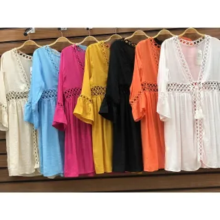 Moda Luxo Feminina: Kimono Curto Banho Piscina - Verao 661 - Preto