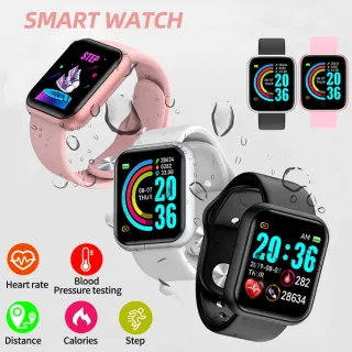 Smartwatch Rastreador de Frequência ASAZQ Y68/D20 para iOS/Android - Dourado Pink
