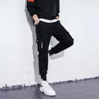 Calça Harem Masculina Casual Preto 2021 Bolsos Laterais Moda Streetwear - K32Black
