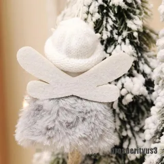 Decoração de Natal: Enfeite de Pelúcia Anjo/Rena/Boneco para Árvore - Cinza