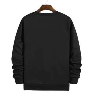 Blusa de Frio Unissex Gola Redonda Moletom Flanelado Liso - Azul Marinho