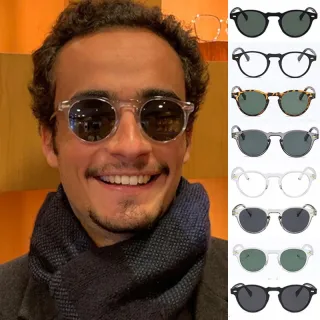 Unissexo UV400 óculos de sol redondos com armação pequena - C2