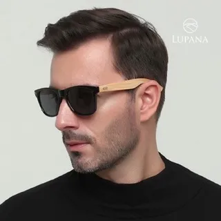 Óculos Personalizado Bambu Maderado Masculino Feminino Sol Justin - Preto