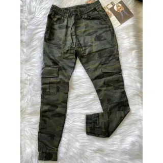 Promoção - Calça Sarja Jogger Masculina Cargo - KAKI