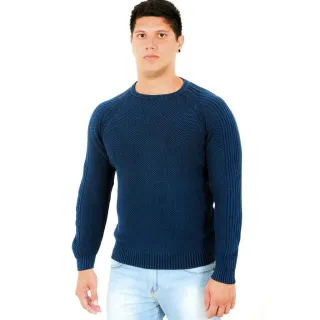 Monte Negro Suéter Tricô Estonado Masculino - Cinza