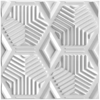 Painel 3D Revestimento Parede Gesso Luxo - Kit com 10 Placas - Estrela Preta