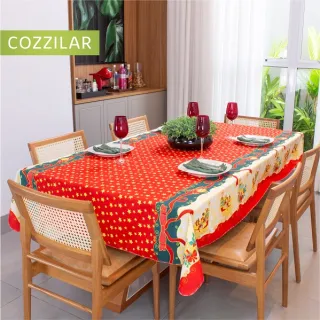 Toalha de Mesa Importada Natalina Luxo Retangular 2,10m x 1,50m - Modelo 9