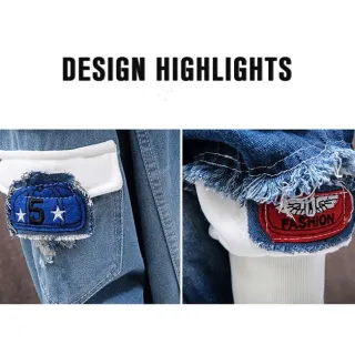 Jaqueta Manga Longa Masculina Com Capuz Jeans M-3XL - Azul Marinho