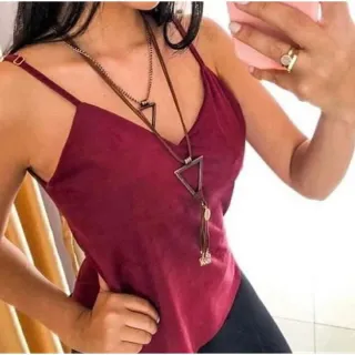 Blusinhas Suede Alcinha - Diversas Cores e Tamanhos - Tecido Confortável - Preto