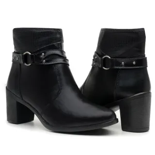 Bota Feminina Confortável Média Salto Baixo Exclusiva Dona Beja - Capuccino